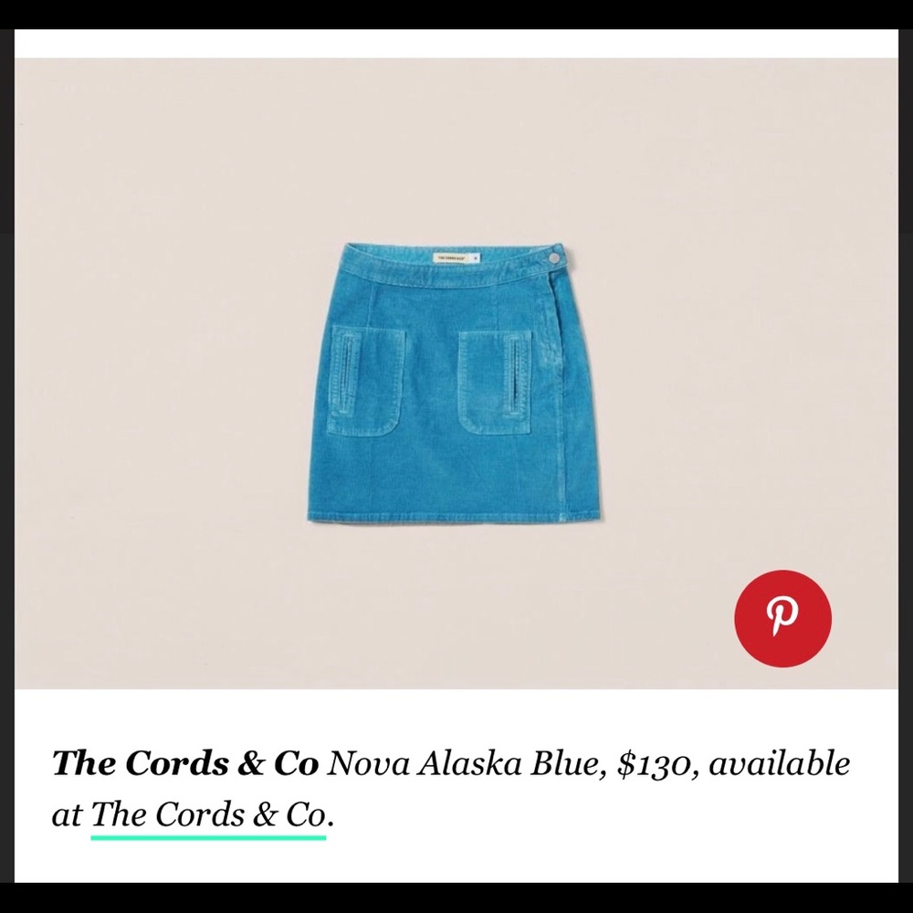 Anthropologie Corduroy Skirt Nova Alaska Blue NWT